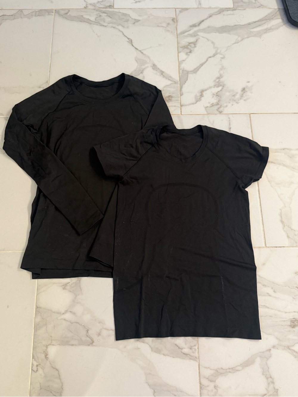 lululemon athletica Black Short Sleeve & Long Sleeve Swiftly Tech shirts x2!